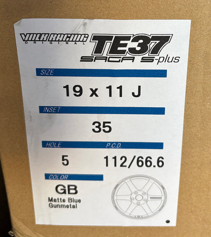 Rays TE37 Saga S-plus Matte Blue Gunmetal 19x9.5 +25 19x11 +35 5x112 Wheel Set 4