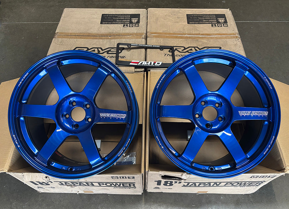 Rays TE37 Saga 18x9.5 +43 5x100 Wheel Rim Hyper Blue for Corolla Hatch tC iM xD