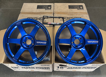 Rays TE37 Saga 18x9.5 +43 5x100 Wheel Rim Hyper Blue for Corolla Hatch tC iM xD