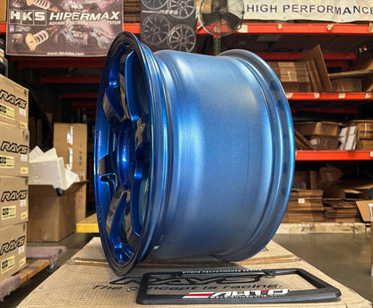 Rays TE37 Saga 18x9.5 +43 5x100 Wheel Rim Hyper Blue for Corolla Hatch tC iM xD