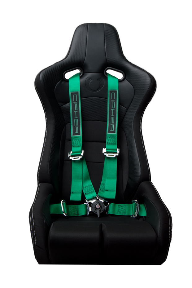 Cipher Racing Green 4 Point Camlock Racing Harness Set (Sold in Pairs)