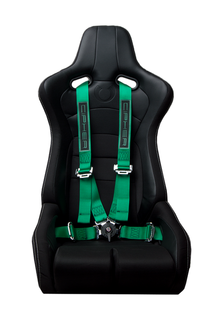 Cipher Racing Green 4 Point Camlock Racing Harness Set (Sold in Pairs)