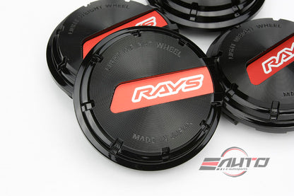 4x RAYS Gram Lights GL Center Cap Red/Black- 57D 57DR 57CR 57NR 57IR 57XR 57FXZ