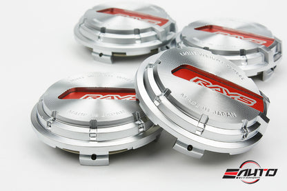 4x RAYS Gram Lights GL Center Cap Red/Silver- 57D 57DR 57CR 57NR 57IR 57XR 57FXZ