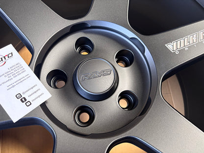 4x Rays High Blast / Matte Black Center Cap ZE40 TE37 Ultra Saga Sonic CE28N 21A