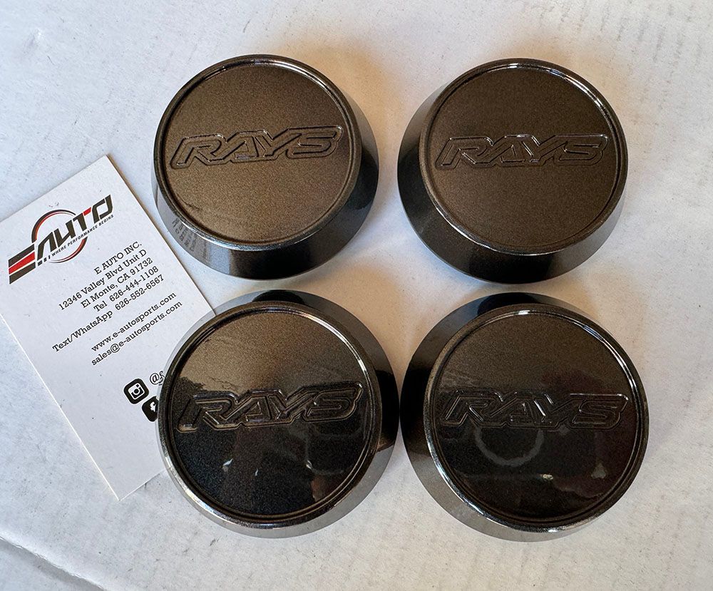 4x Rays High Type Diamond Black / Dark Gunmetal Center Cap ZE40 TE37 Saga Ultra CE28N RE30