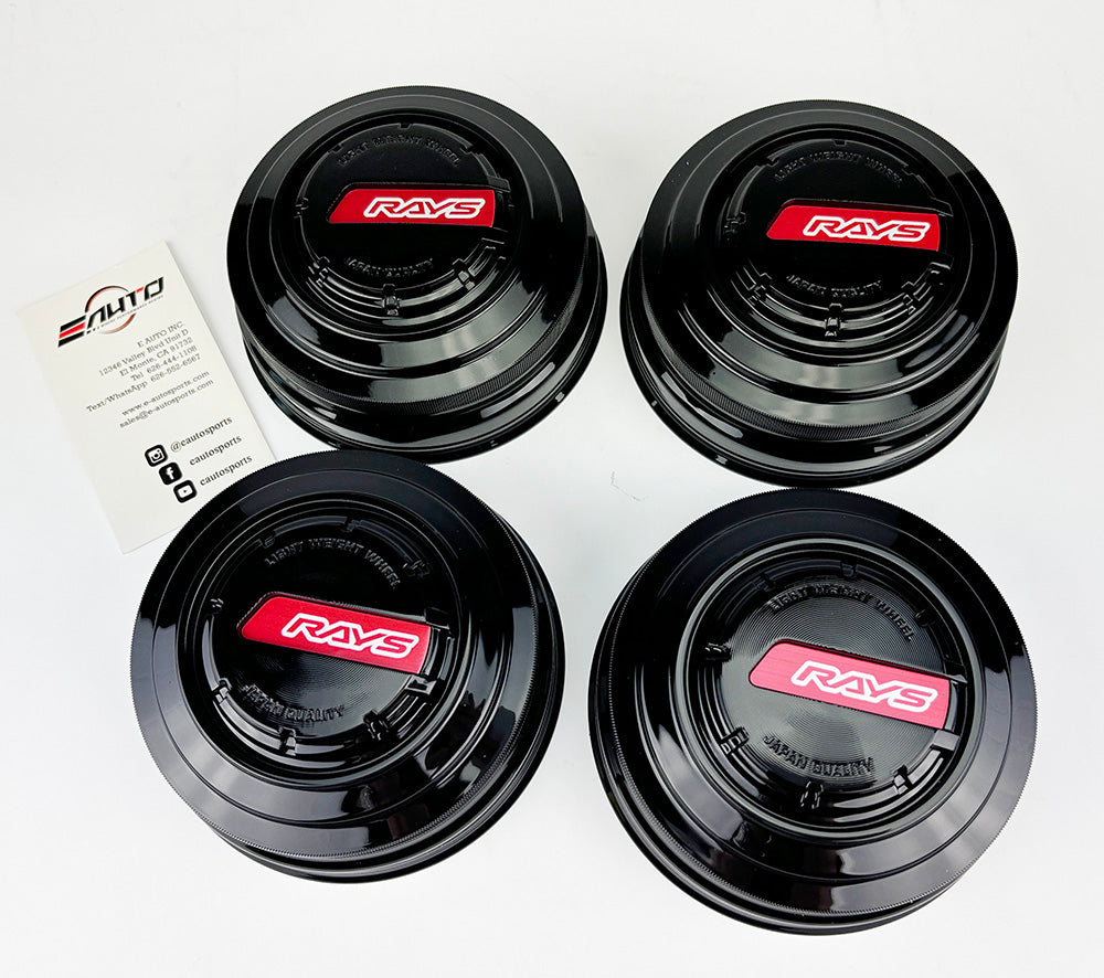 4x Rays LPS Center Cap BK/Red *6x139.7 57Trans-X 57CR-X 57DR-X TE37XT TE37Large