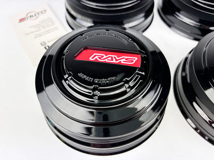 4x Rays LPS Center Cap BK/Red *6x139.7 57Trans-X 57CR-X 57DR-X TE37XT TE37Large