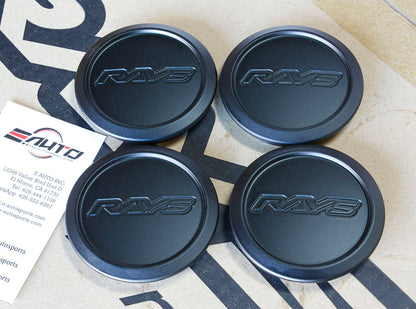 4x Rays Blast / Matte Black Center Cap ZE40 TE37 Ultra Saga Sonic CE28N 21A 21C