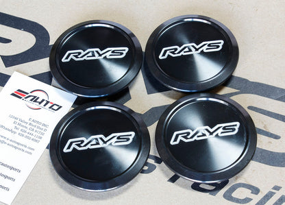 4x Rays Black/SL Time Attack Center Cap ZE40 TE37 Ultra Saga Sonic CE28N 21A 21C