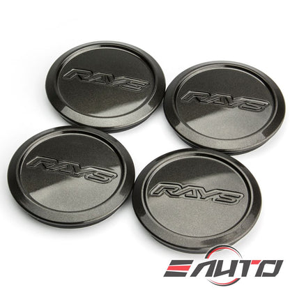 4x Rays Diamond Black / Dark Gunmetal Center Cap ZE40 TE37 Ultra Saga Sonic CE28N 21A 21C