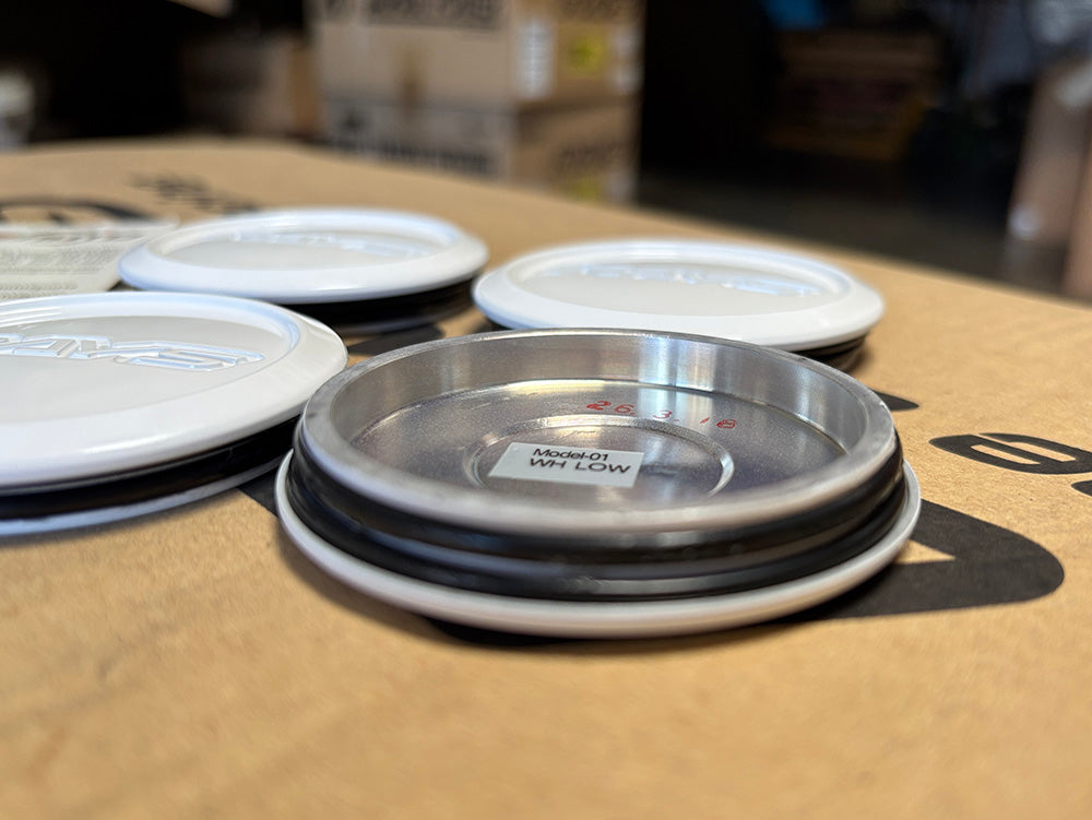 4x RAYS Volk Racing White Center Cap ZE40 TE37 Ultra Saga Sonic RE30 CE28N