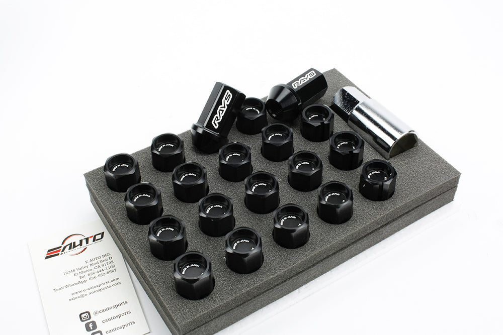 Rays Black Duralumin L42 Nut & Lock M12x1.5 Wheel Rim Tuner lug Taper Acorn