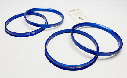 4pc Aluminum *Blue* Muteki Hub Centric Ring 112-106.1, OD=112mm to ID=106.1mm