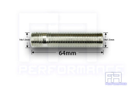 MEVIUS 20pc 64mm 14x1.5 to 14x1.5 Rim Wheel Stud Conversion Kit *Nickel Plating*