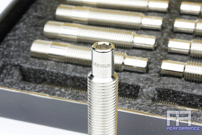 MEVIUS 20pc 75mm 14x1.25 to 14x1.5 GR Supra A90 Wheel Stud Conversion kit