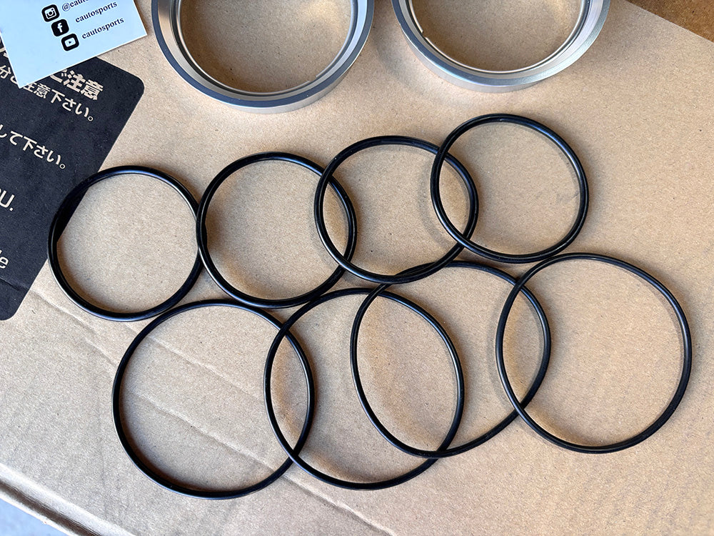 4x Rays Dark Gunmetal Center Cap Silver Ring Adapter TE37SL TE37RT CE28RT