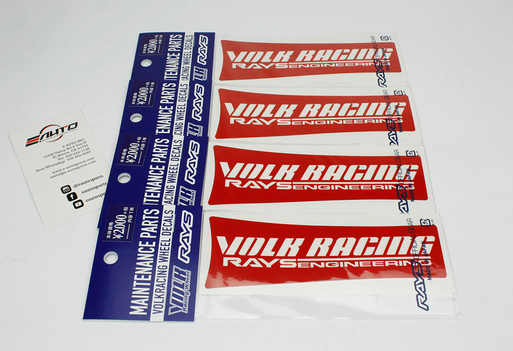 4pc Red VOLK RACING RAYS TE37SL *17"/18" Wheel* Repair Spoke Vinyl Sticker Decal