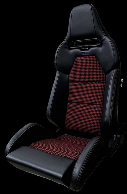 Braum Racing VIPER-X Series Sport Reclinable Seats (Black / Red Houndstooth)