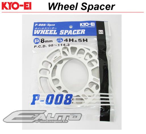 2pc Kics KYO-EI 8mm Rim Wheel Spacer 4x100 4x114 5x100 5x114 5x112 PCD 98-114