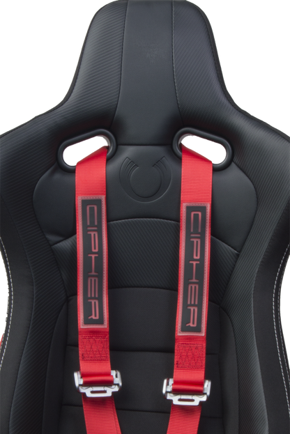 Cipher Racing Red 4 Point Camlock Racing Harness Set (Sold in Pairs)