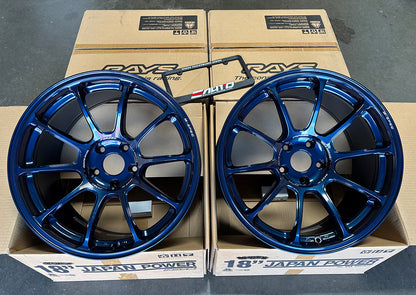 Rays Volk Racing ZE40 M-Spec Mag Blue Wheel 18x9.5 +21 5x114.3, Set 4 Rim