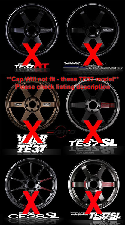 4x Rays Diamond Black / Dark Gunmetal Center Cap ZE40 TE37 Ultra Saga Sonic CE28N 21A 21C