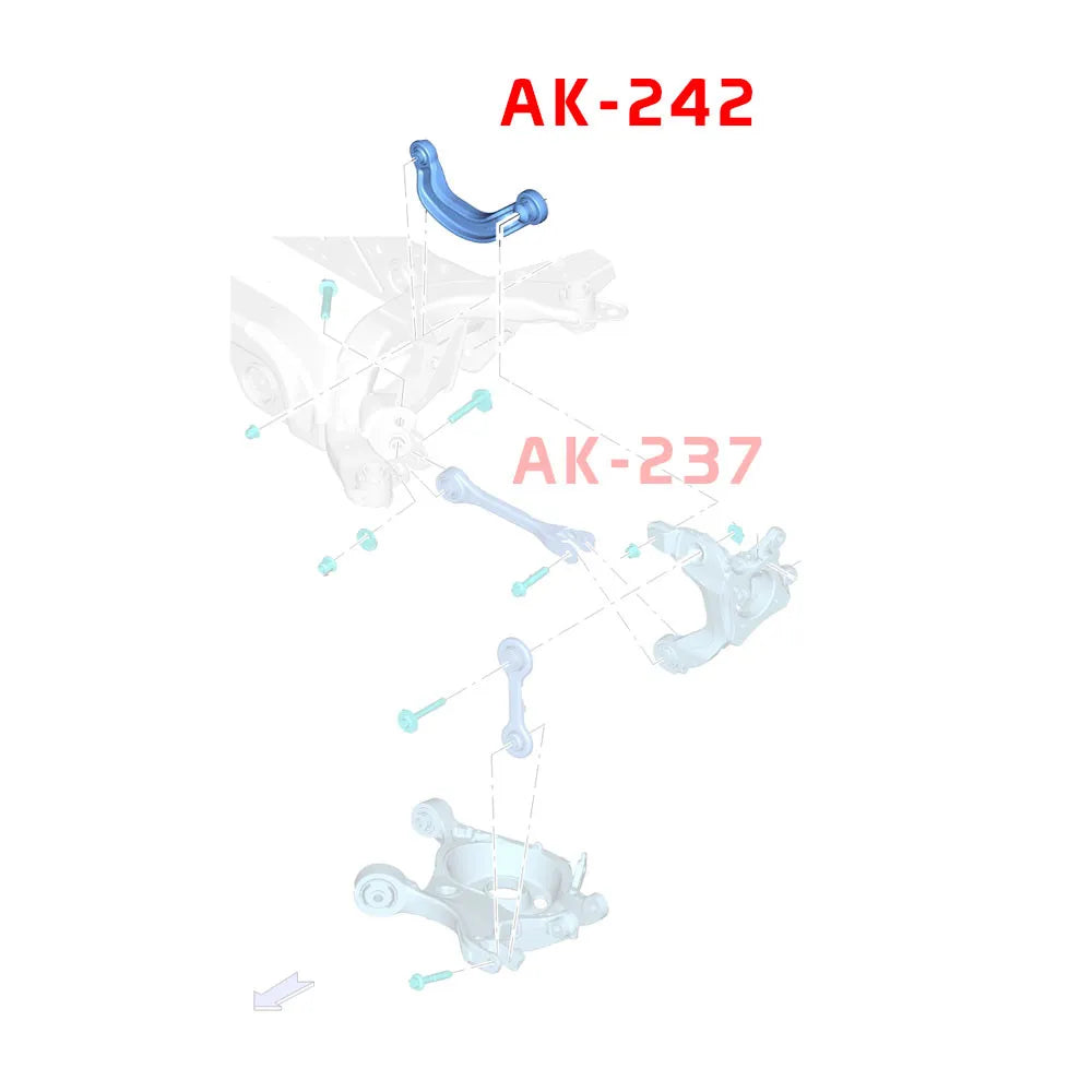 Godspeed 4pc Rear Toe+ Camber Arm for Nautilus 21-22 MKX 16-20 Continental 17-20
