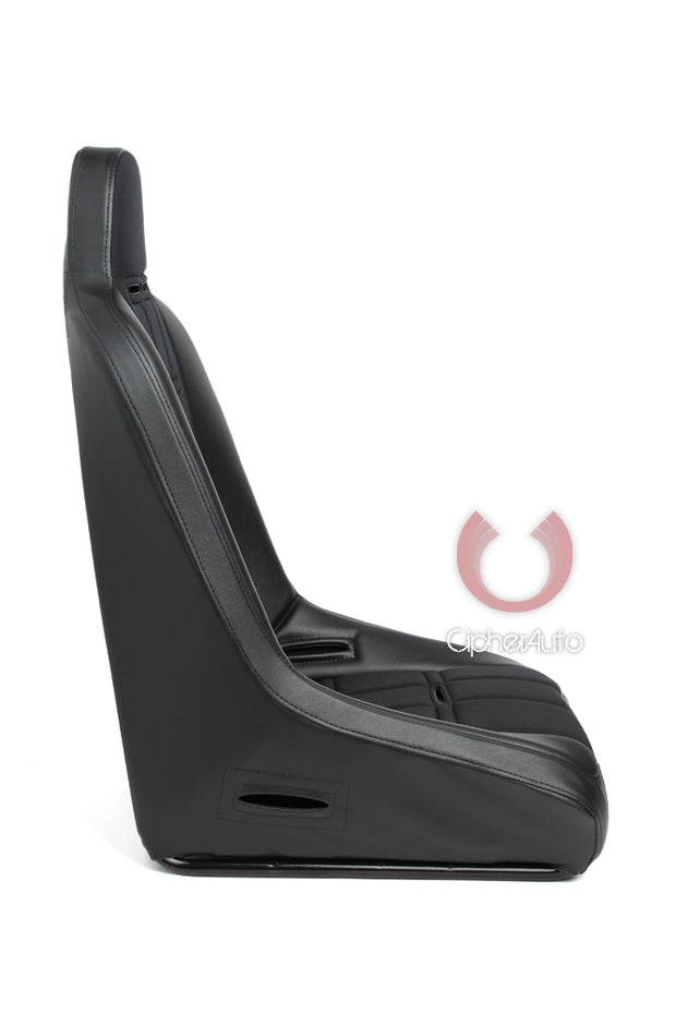CPA3003 Black Leatherette / Fabric Insert Universal Fixed Bucket Suspension / Jeep Seats