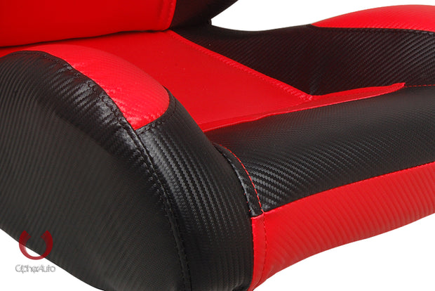 CPA1003 Full Carbon Fiber PU Cipher Auto Racing Seats in Black and Red – Pair - (NEW!)