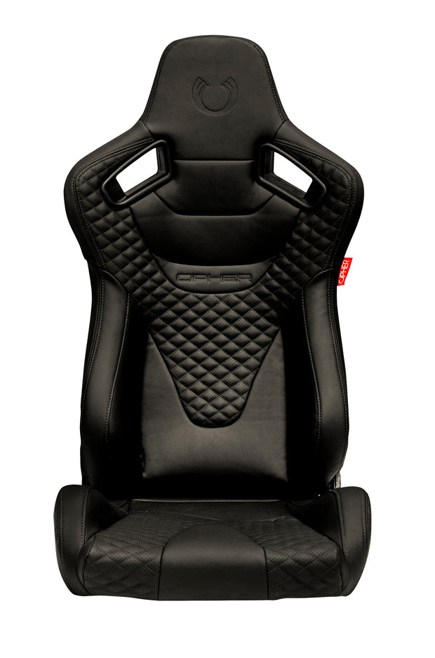 CPA2009 AR-9 Revo Racing Seats Black Leatherette Carbon Fiber with Black Diamond Stitching - Pair (NEW!)