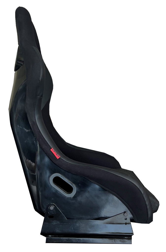Cipher Auto FRP Fixed Back Bucket Seat All Black Fabric With Polo Mesh Inserts - Single