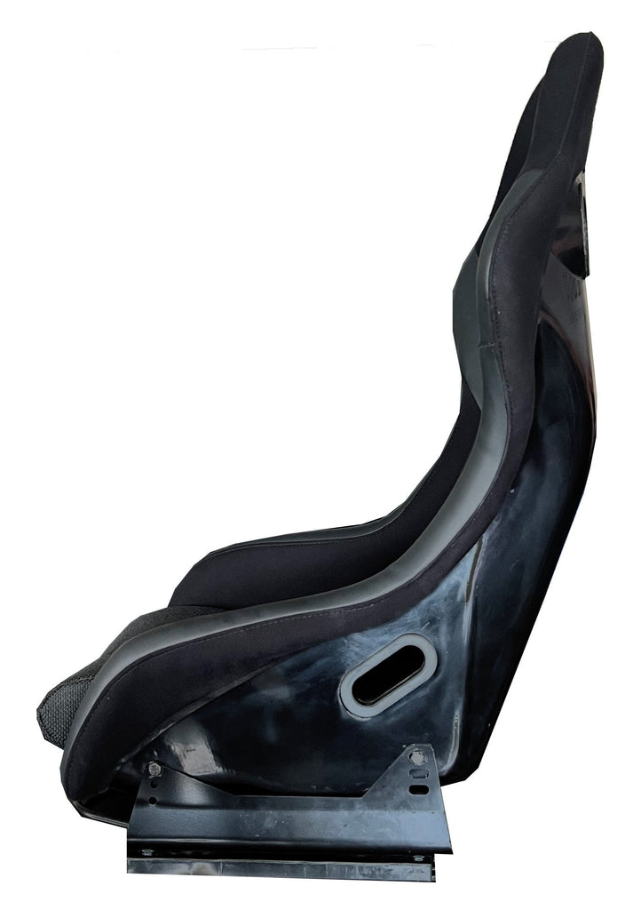 Cipher Auto FRP Fixed Back Bucket Seat All Black Fabric With Polo Mesh Inserts - Single