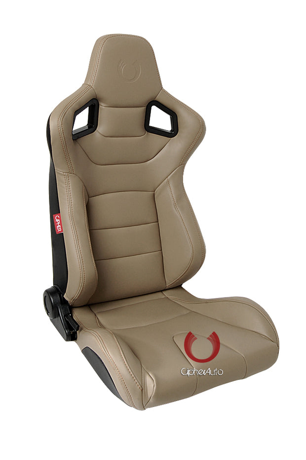 CPA2001 Euro Series All Beige PU Leather Gold Stitches with Carbon Fiber PU (Sold in Pairs)