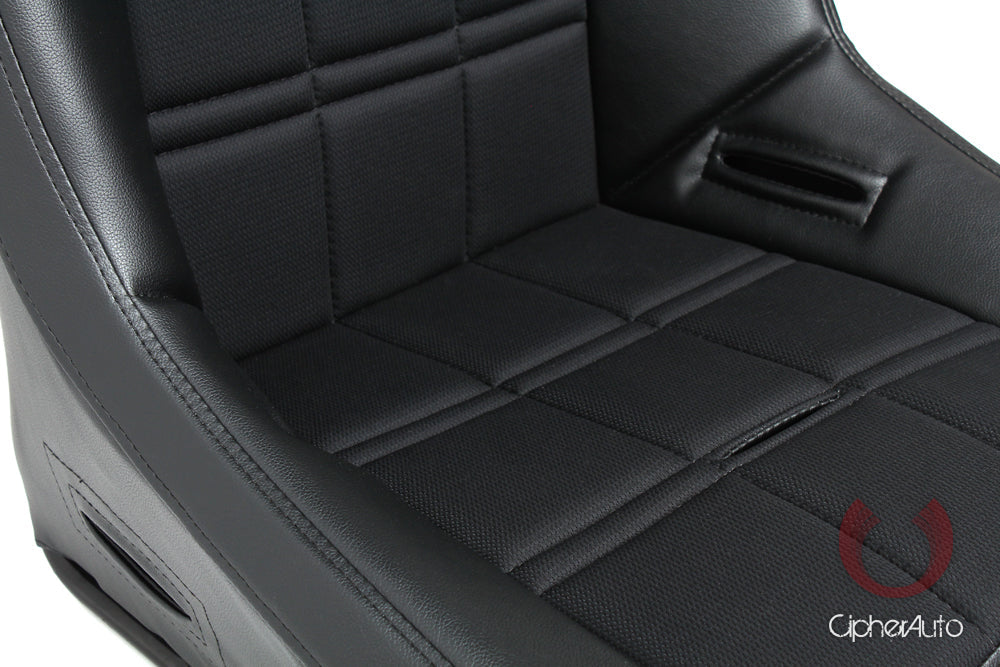 CPA3003 Black Leatherette / Fabric Insert Universal Fixed Bucket Suspension / Jeep Seats