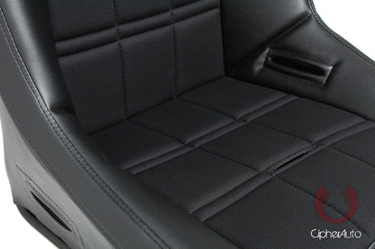 CPA3003 Black Leatherette / Fabric Insert Universal Fixed Bucket Suspension / Jeep Seats