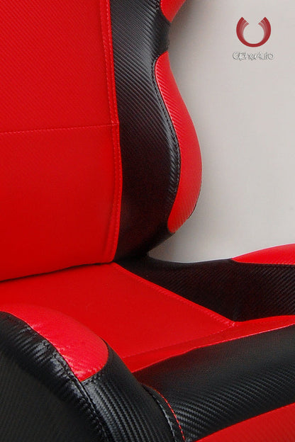 CPA1003 Full Carbon Fiber PU Cipher Auto Racing Seats in Black and Red – Pair - (NEW!)