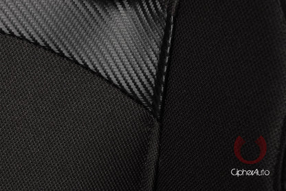CPA1007 Wide Version/Black Premium Cloth w/ Carbon Fabric Patch Cipher Racing Seats (Sold in Pairs)