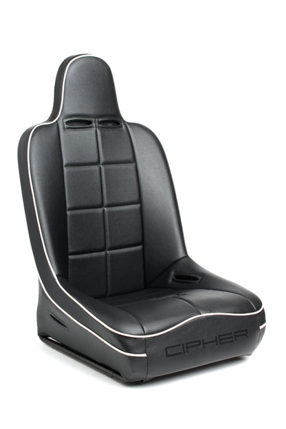 CPA3004 Black Leatherette w/White Piping Universal Fixed Bucket Suspension / Jeep Seats