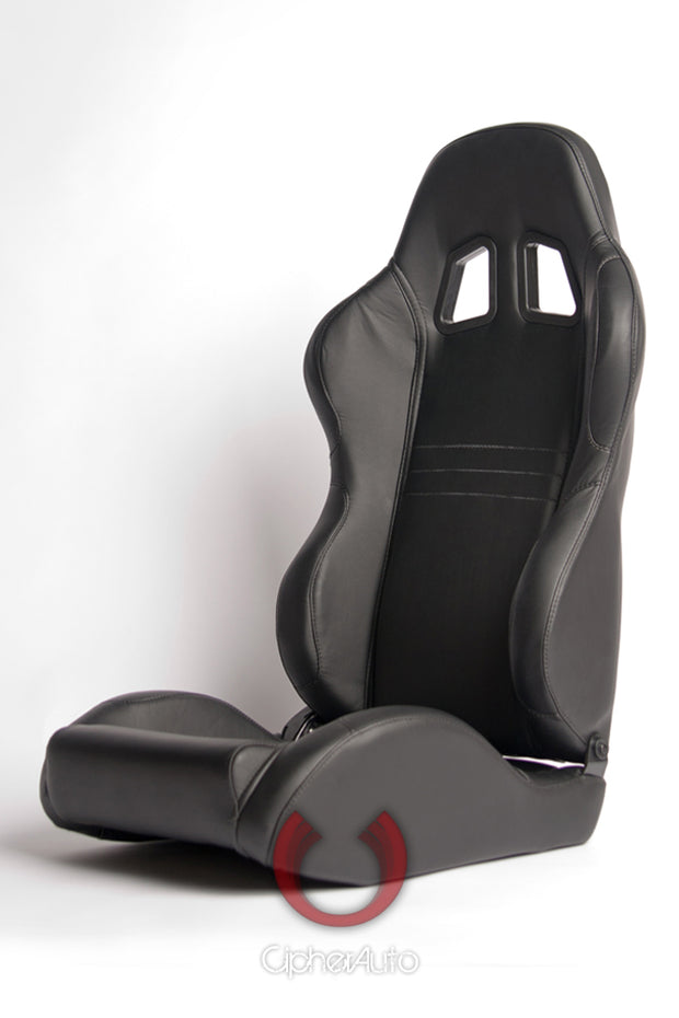 CPA1007 Black Synthetic Leather Universal Racing Seats (Sold in Pairs)