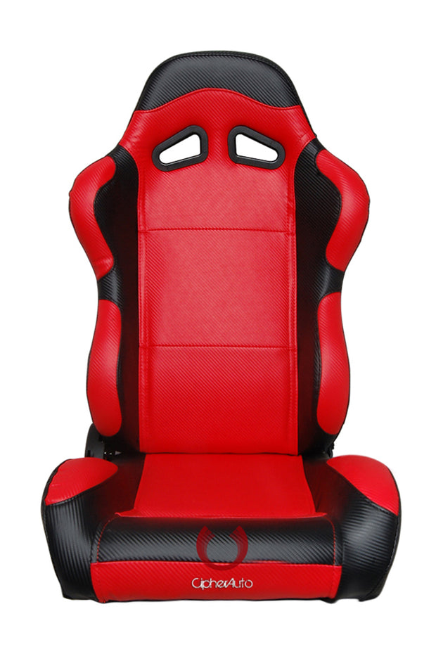 CPA1003 Full Carbon Fiber PU Cipher Auto Racing Seats in Black and Red – Pair - (NEW!)