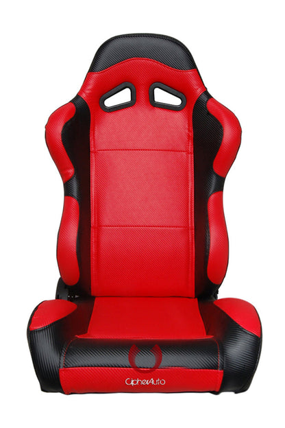 CPA1003 Full Carbon Fiber PU Cipher Auto Racing Seats in Black and Red – Pair - (NEW!)