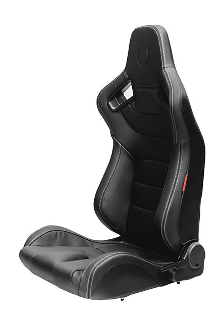 CPA2009PCFBK CIPHER RACING SEATS BLACK LEATHERETTE CARBON FIBER W/ GREY STITCHING - PAIR