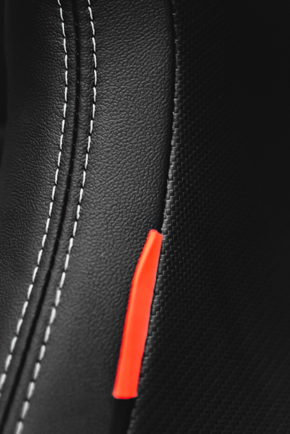 CPA2009PCFBK CIPHER RACING SEATS BLACK LEATHERETTE CARBON FIBER W/ GREY STITCHING - PAIR