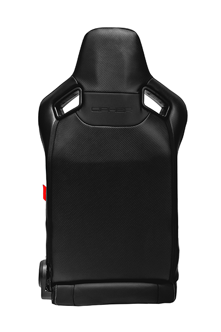 CPA2009PCFBK CIPHER RACING SEATS BLACK LEATHERETTE CARBON FIBER W/ GREY STITCHING - PAIR