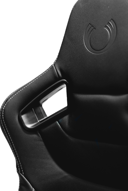 CPA2009PCFBK CIPHER RACING SEATS BLACK LEATHERETTE CARBON FIBER W/ GREY STITCHING - PAIR