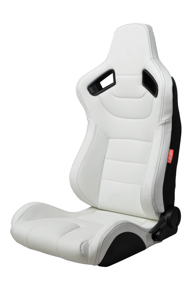 CPA2009PCFWH Cipher Racing Seats Leatherette Carbon Fiber Eggshell White - Pair (NEW)