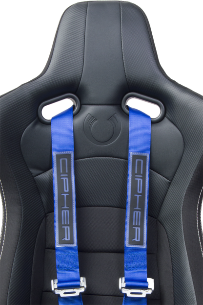 Cipher Racing Blue 4 Point Camlock Racing Harness Set (Sold in Pairs)