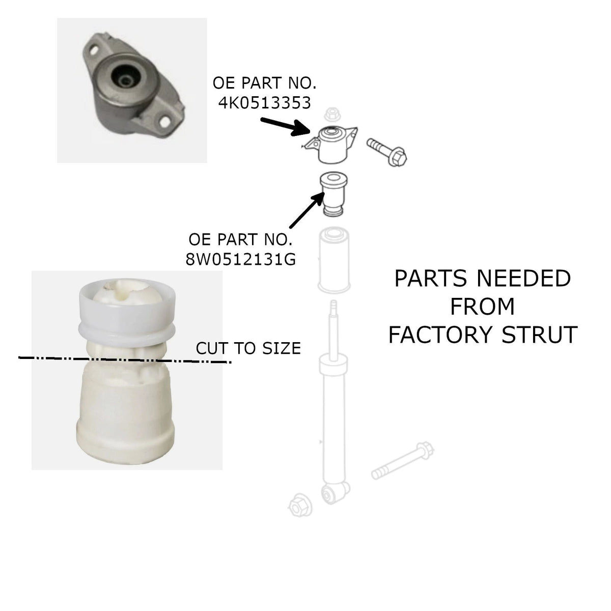 Godspeed Audi A6 / A6 Quattro (C8/4K) 2019-24 Mono-Air Strut Lowering Kits (48/53 mm)