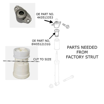 Godspeed Audi A6 / A6 Quattro (C8/4K) 2019-24 Mono-Air Strut Lowering Kits (48/53 mm)